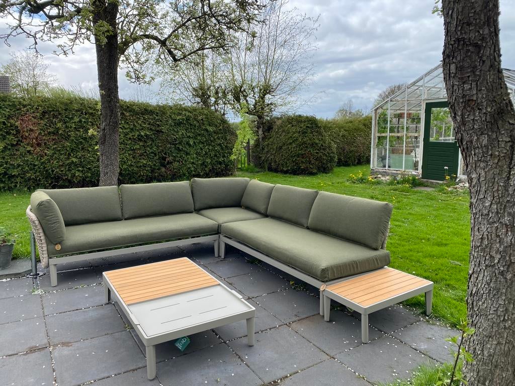 Hoekbank Bari - Central Park, Ophalen, Nieuw, Aluminium, Bijzettafel