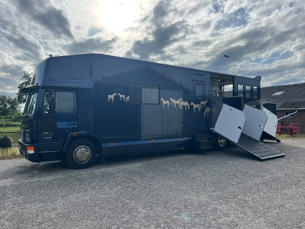 Volvo FL6 5-paards paardenvrachtwagen met luxe living, Ophalen of Verzenden, Gebruikt, Aluminium, Overige typen