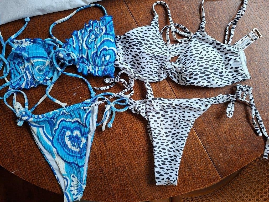 2 bikini's 38, Ophalen of Verzenden, Zo goed als nieuw, Blauw, Bikini