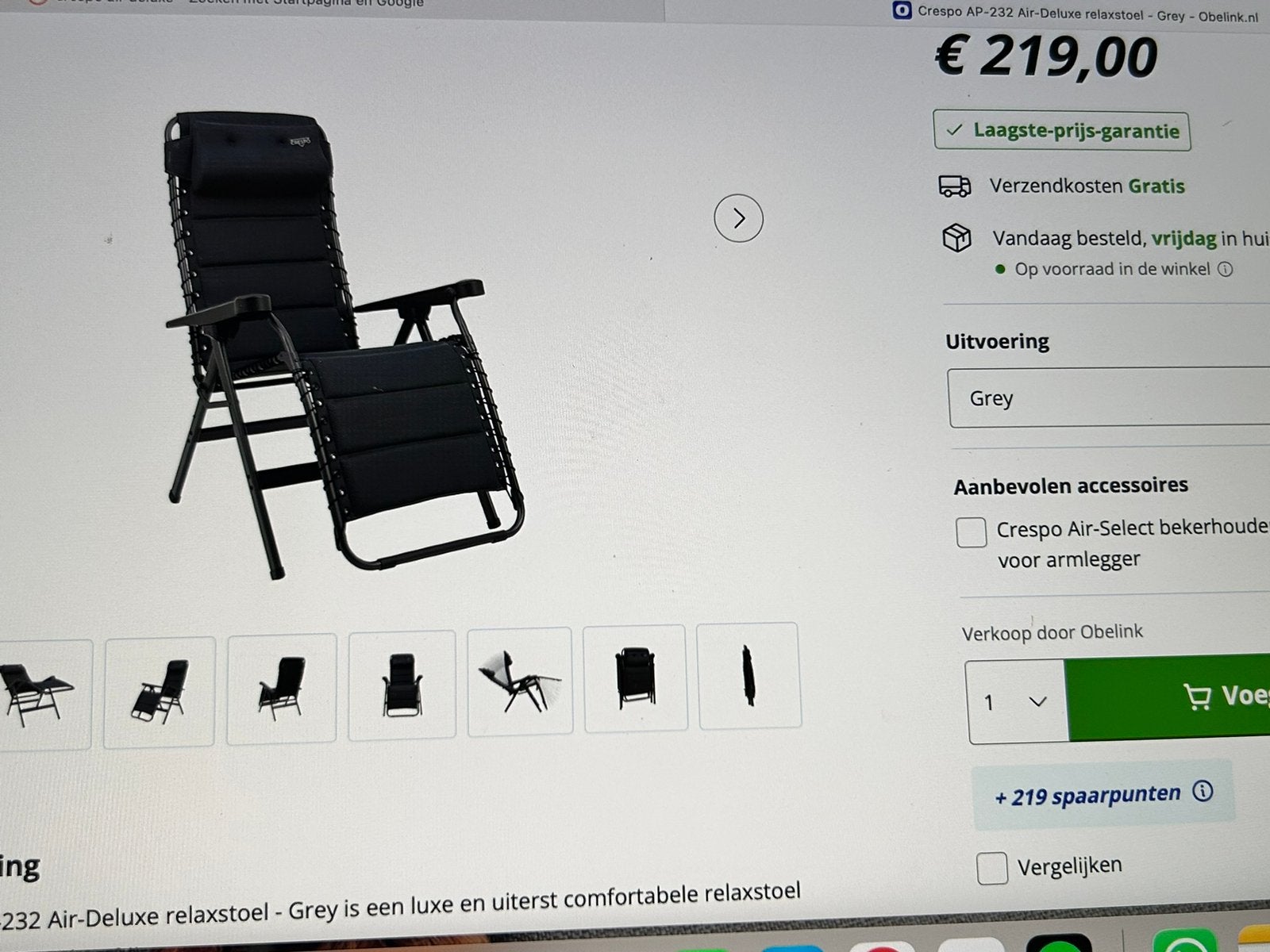 crespo air delux relaxstoelen, Ophalen, Zo goed als nieuw
