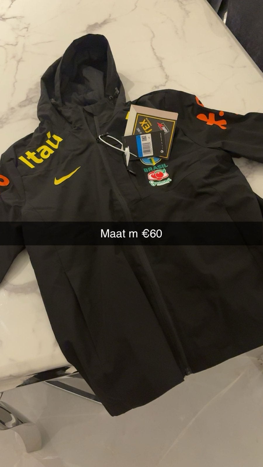 Nike Brazilië Regenjas - Maat M, Ophalen, Nieuw, Maat 48/50 (M), Zwart