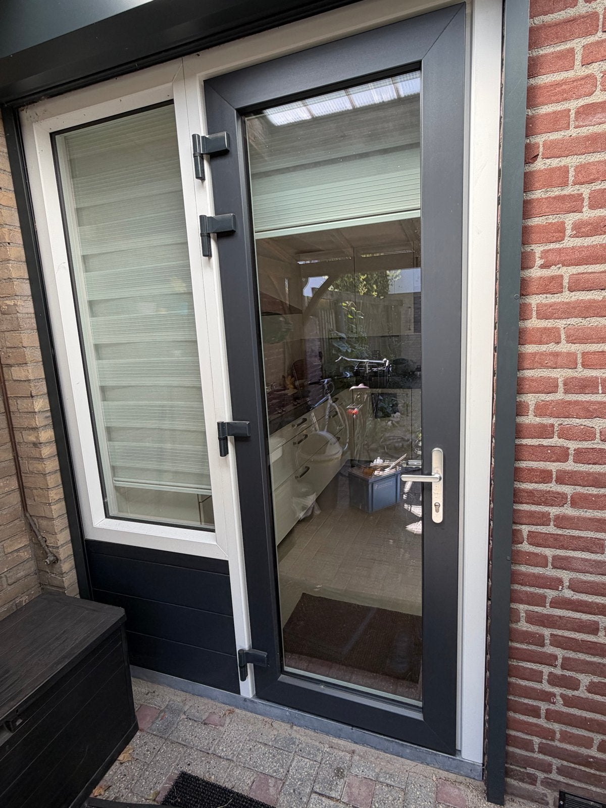 Aluplast Kunststof Tuindeur Antraciet/Wit HR++ Glas, Ophalen, Kunststof, 80 tot 100 cm, 215 cm of meer