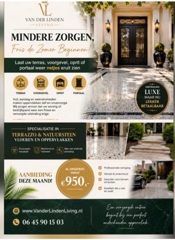 Terrazzo en granito vloeren restauratie, Garantie, Vloerbewerking of Renovatie