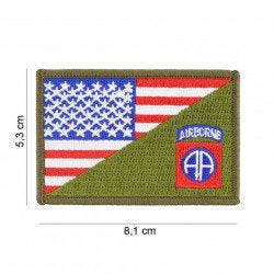 Amerikaanse Vlag Airborne Patch - Militaire Badge, Verzamelen, Ophalen, Overige soorten, Amerika, Embleem of Badge