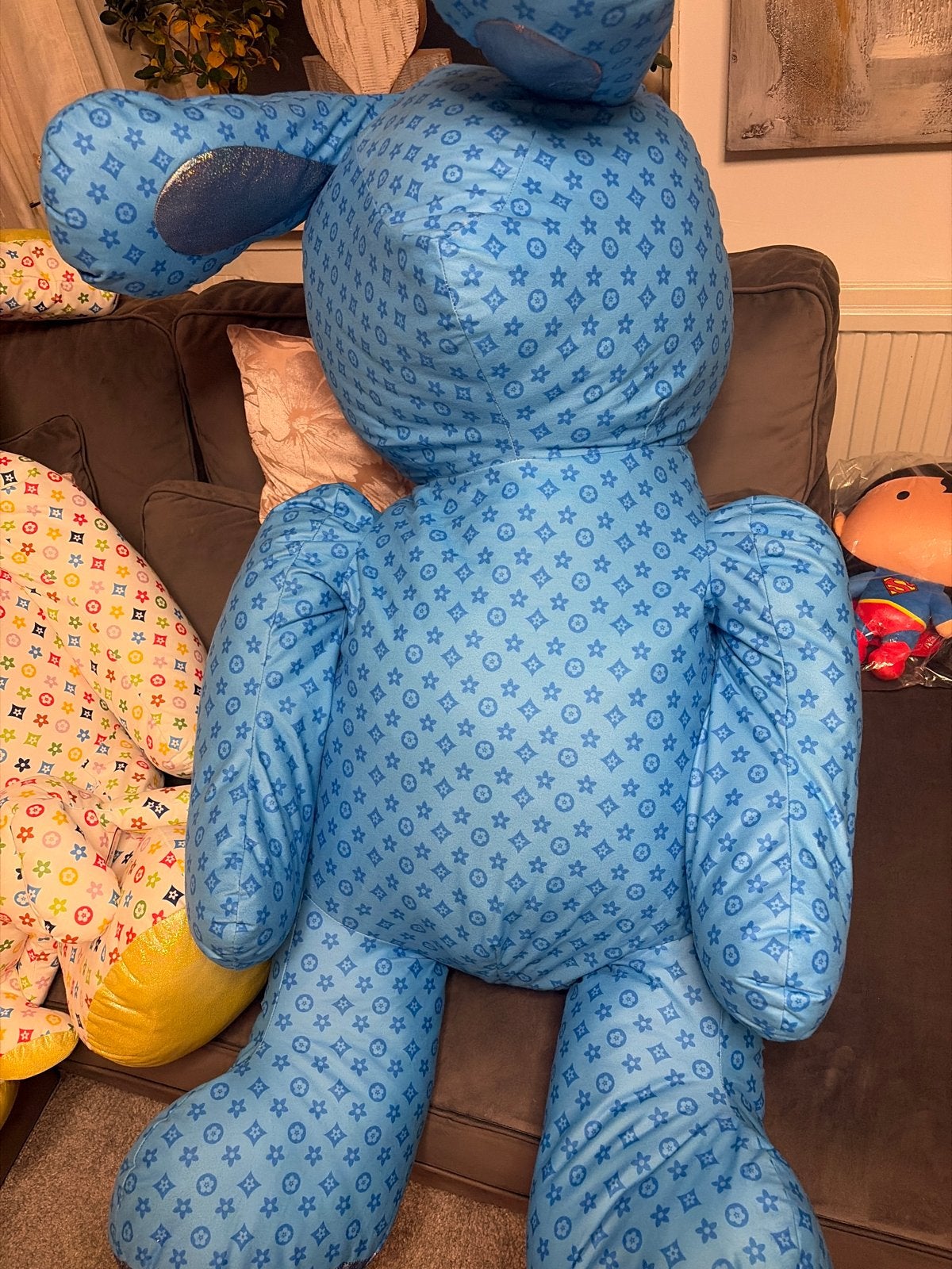 Grote blauwe beer van de kermis - Uniek en decoratief, Kinderen en Baby's, Speelgoed | Knuffels en Pluche, Ophalen, Beer, Blauw