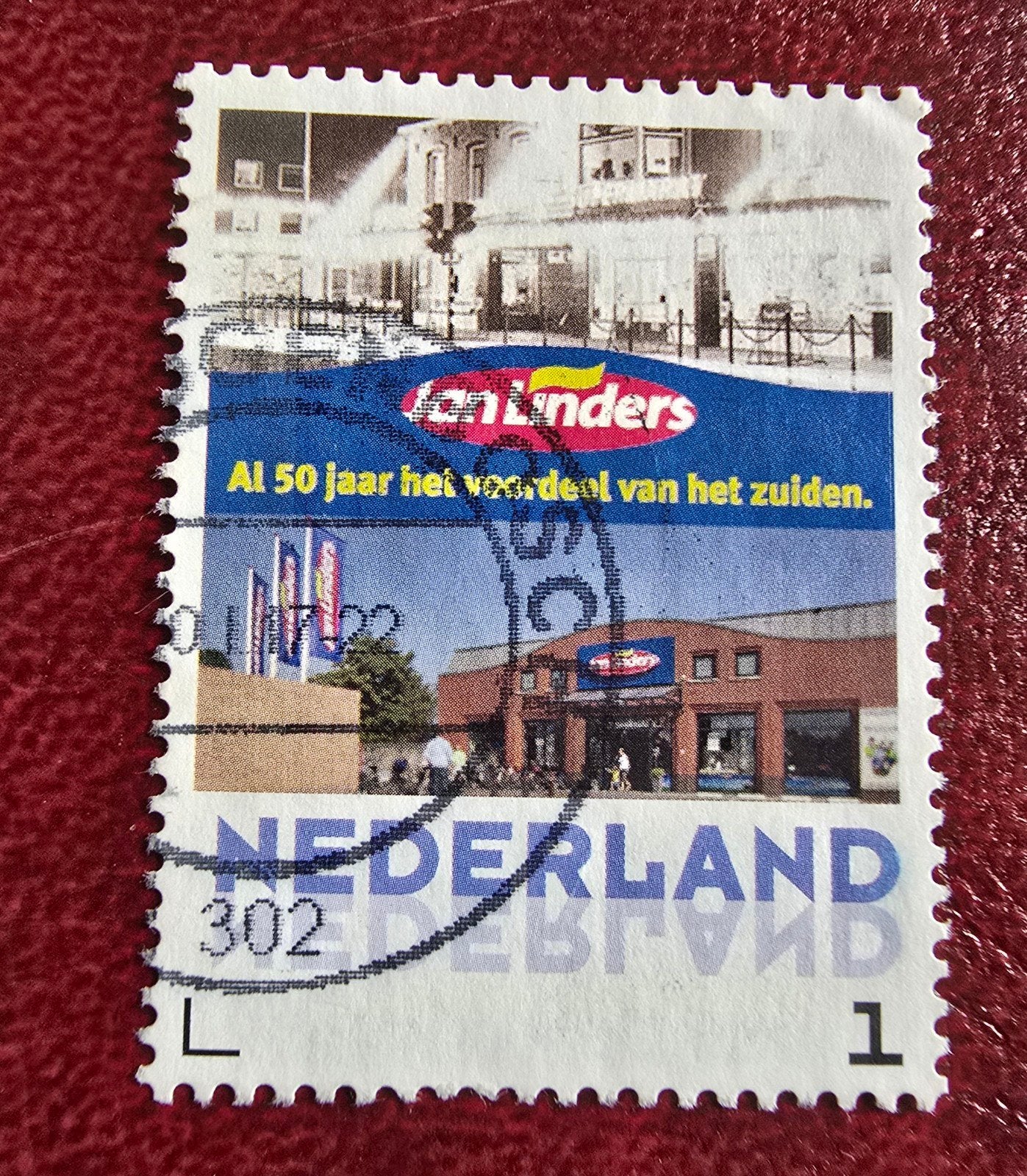 Kv351 persoonlijke postz. Jan Linders Supermarkt Gestempeld, Ophalen of Verzenden, Na 1940, Gestempeld