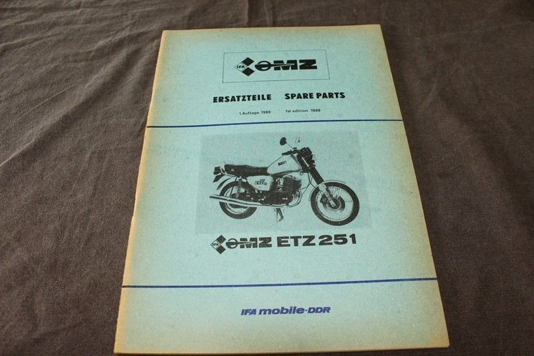 MZ ETZ251 1989 motorcycle spare parts list teile katalog, Ophalen of Verzenden, Overige merken