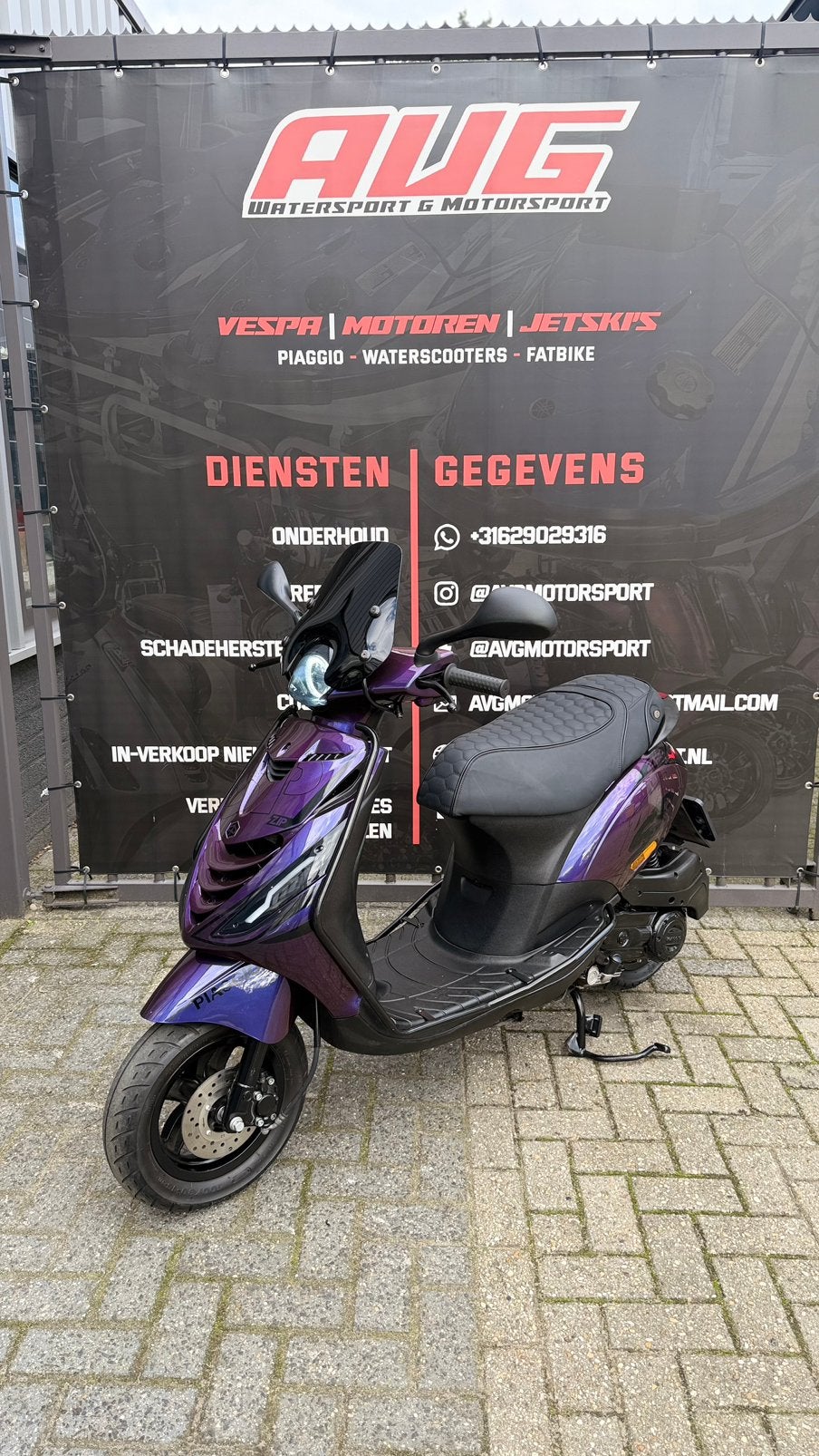 CUSTOM️ Piaggio Zip e4 4-takt brom 2020 45km GRATIS BEZORGD, Fietsen en Brommers, Maximaal 45 km/u, Zip, Zo goed als nieuw, Benzine