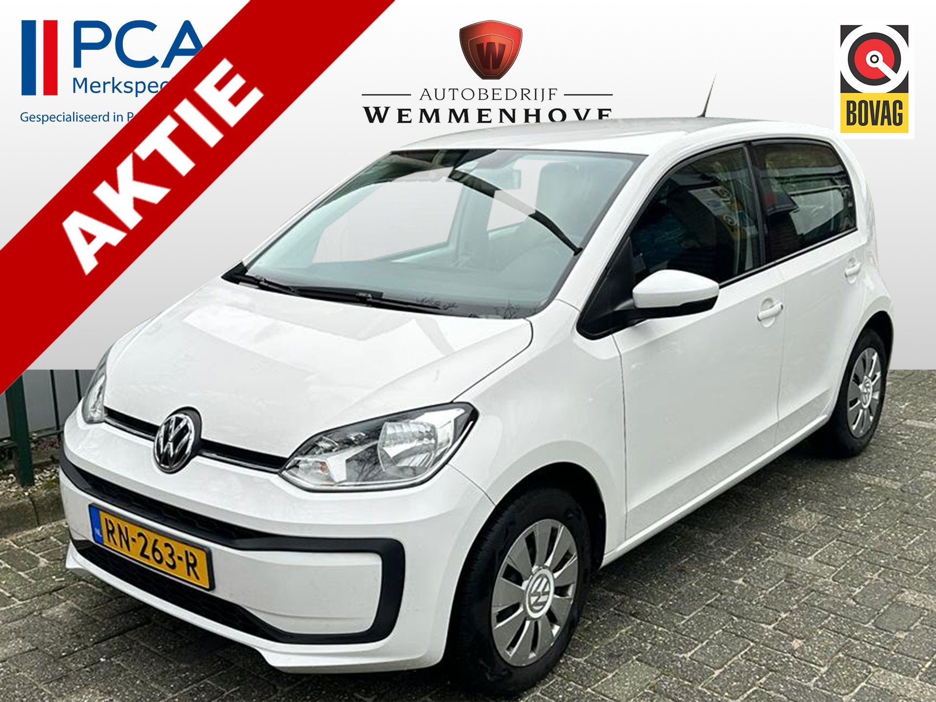 Volkswagen up! 1.0 BMT move up! 5-Deurs/Airco/Cruise control, Voorwielaandrijving, Stof, Gebruikt, Wit