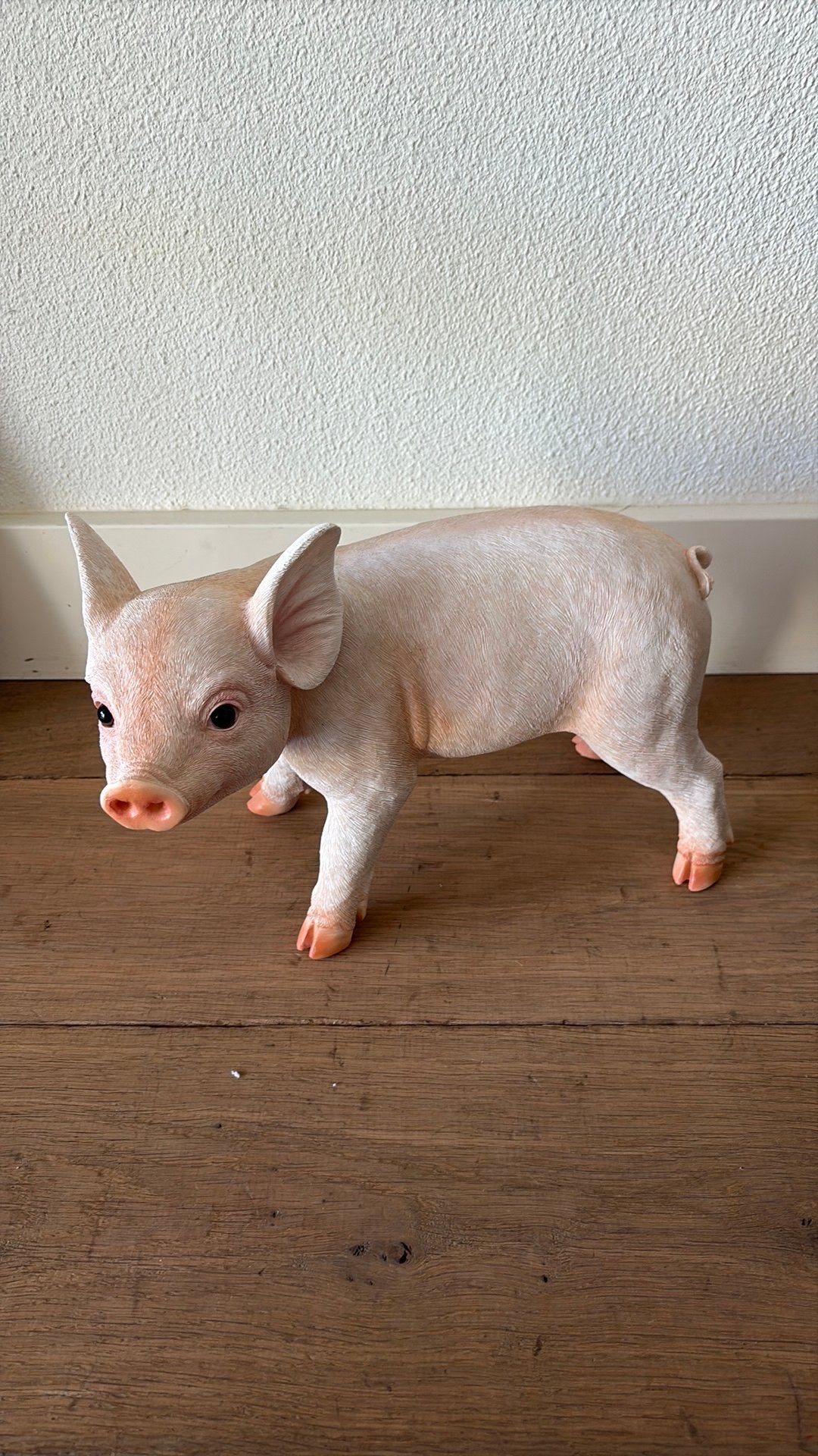 Beeldje van Big / biggetje varken polystone, Ophalen of Verzenden, Zo goed als nieuw, Beeldje of Figuurtje