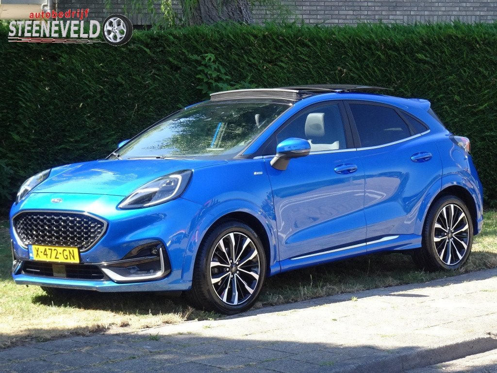 Ford Puma 1.0 125pk Hybrid ST-Line X Viganle met Pano en Tre, Auto's, Euro 6, Blauw, Bedrijf, 1274 kg