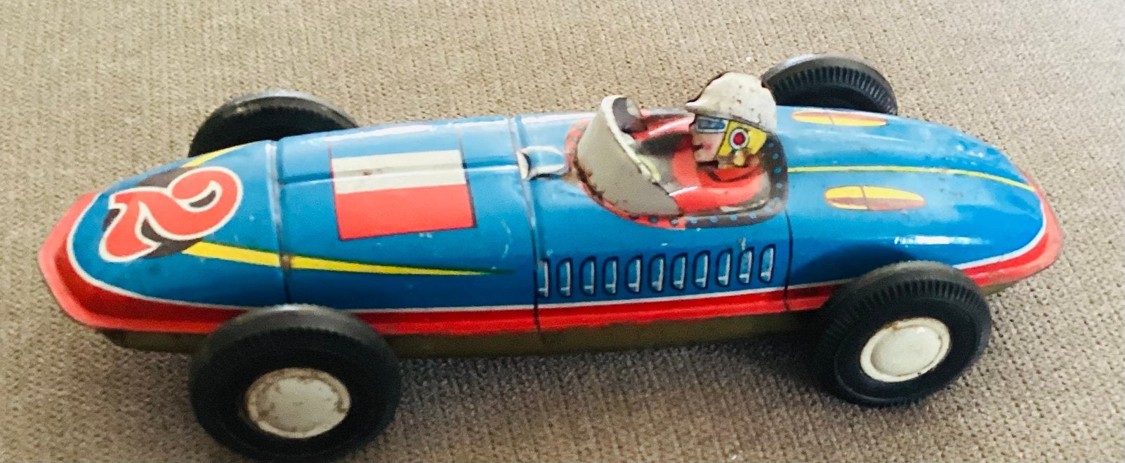Blikken 1960’s litho frictie Racewagen #2,Japan,race auto, Ophalen