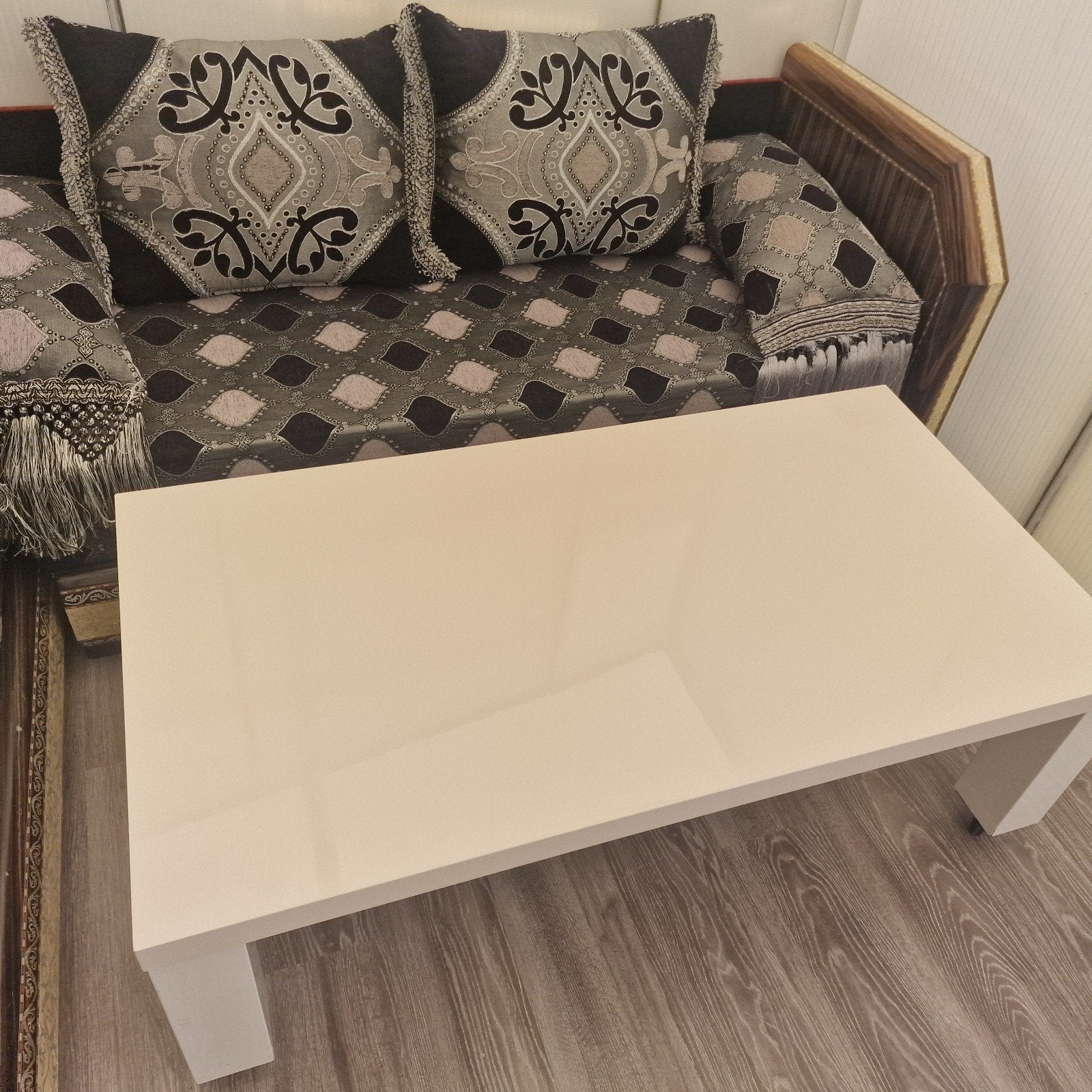 Haco Londen salontafel hoogglans wit 135x70 cm, Huis en Inrichting, Tafels | Salontafels, 100 tot 150 cm, Zo goed als nieuw, Modern