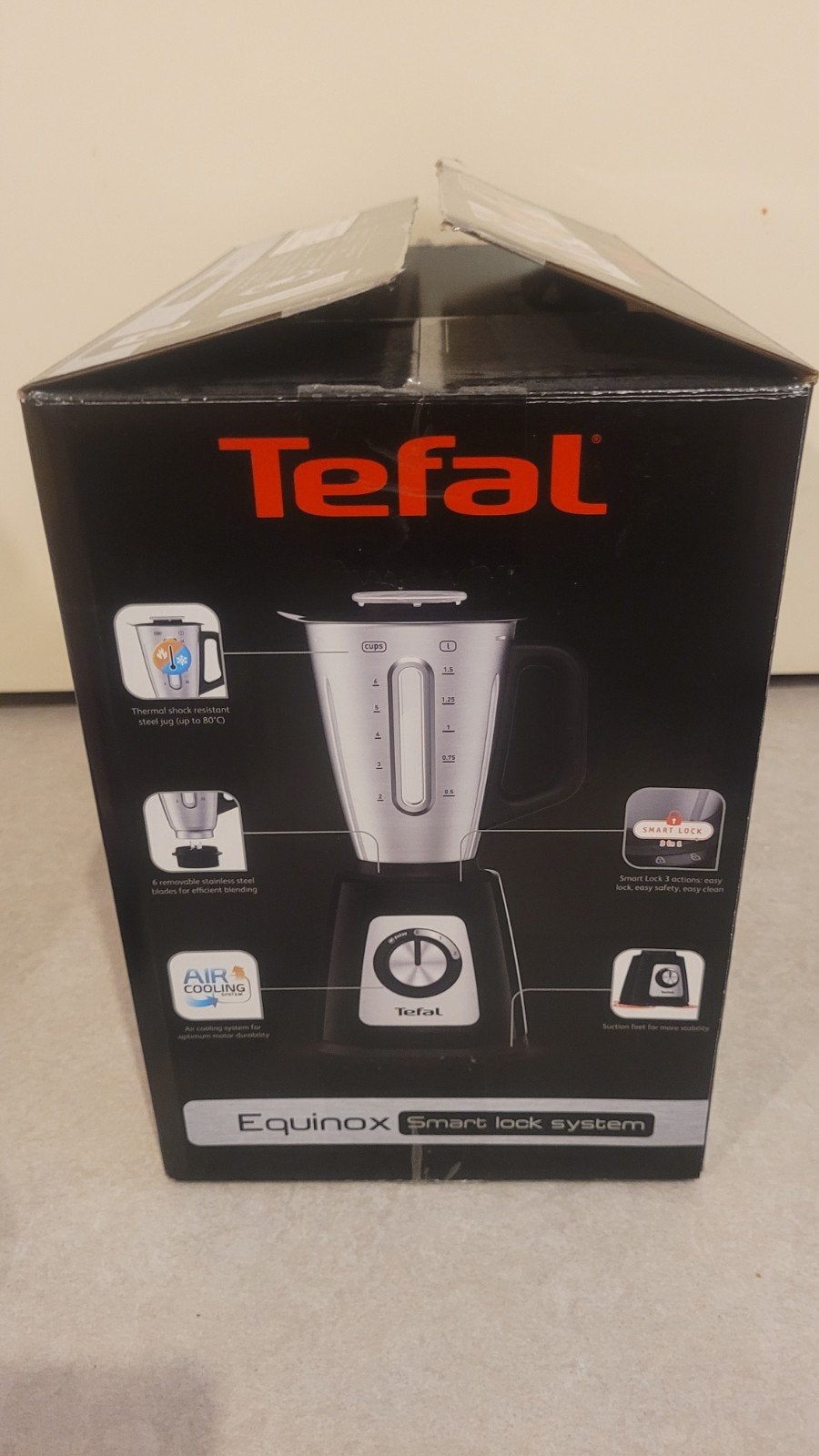 Tefal Equinox Smart Lock System Blender - Compleet met doos, 1 tot 2 liter, 3 snelheden of meer, Ophalen of Verzenden, Zo goed als nieuw