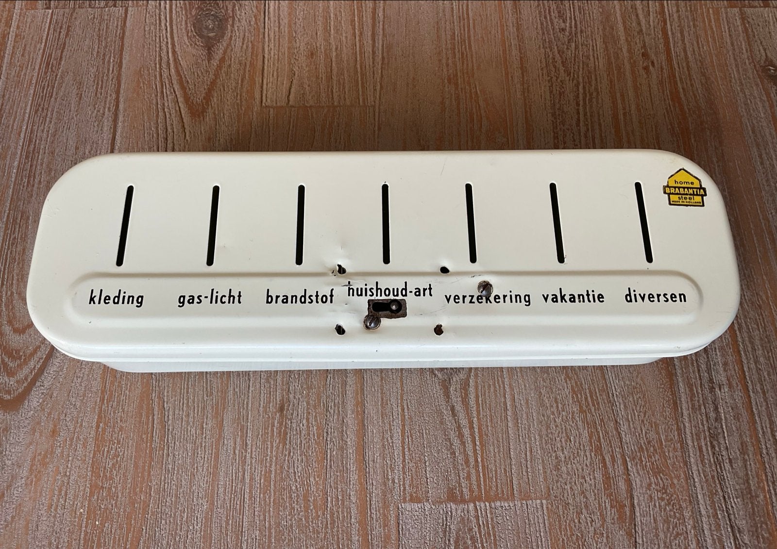 Vintage Brabantia Spaarpot/Geldkistje - Budgetplanner, Ophalen of Verzenden, Gebruikt, Metaal of Blik, Overige thema's