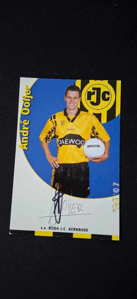 Spelerskaart met handtekening; Andre Ooijer Roda JC PSV Ajax, Verzamelen, Ophalen of Verzenden, Nieuw, Roda JC, Spelerskaart