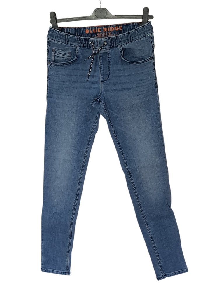 Mooie blauwe WE Blue Ridge regular fit jog jeans maat 158., Broek, Verzenden, Zo goed als nieuw, Blue Ridge