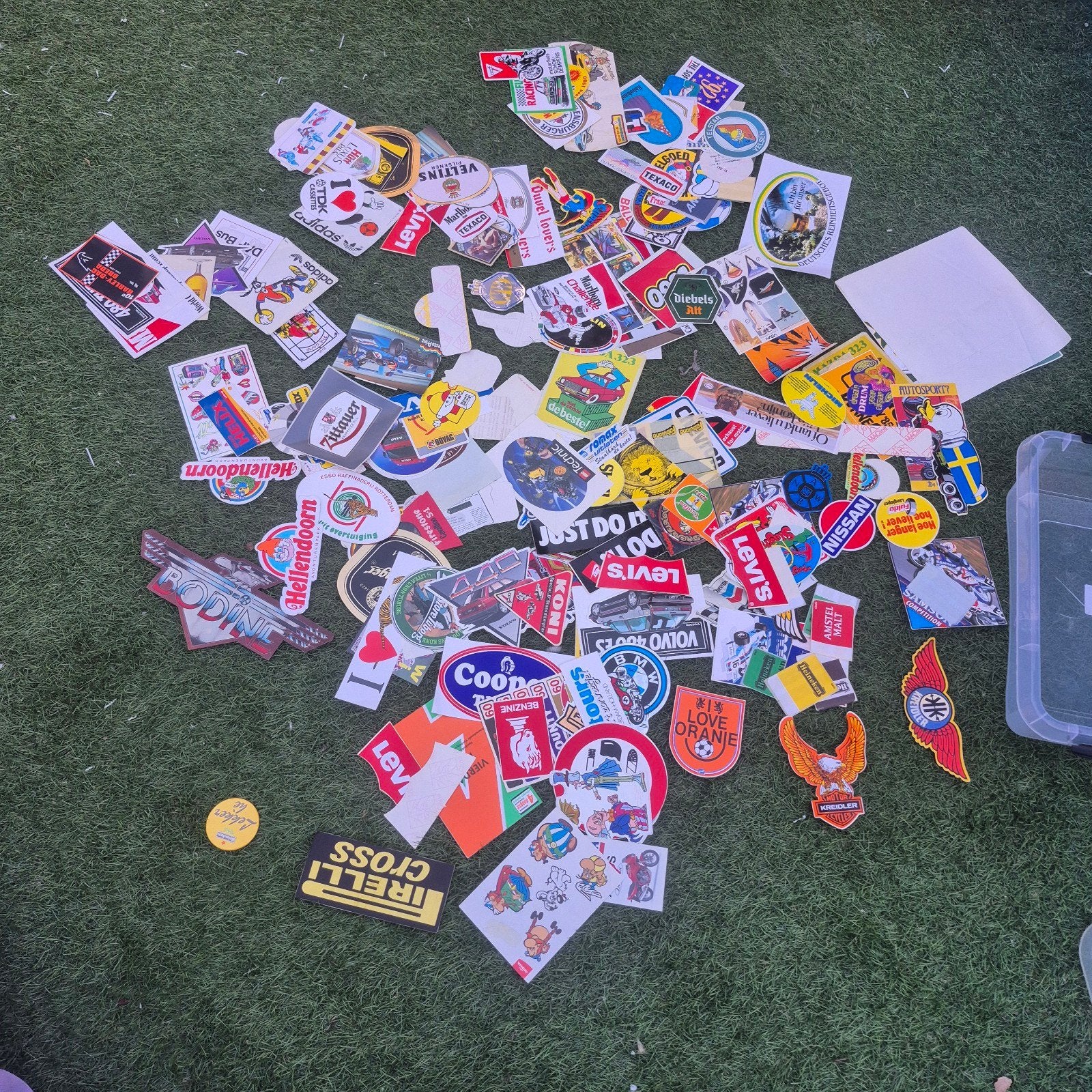 Grote collectie vintage stickers - Auto, sport, merken, Verzamelen, Stickers, Ophalen of Verzenden
