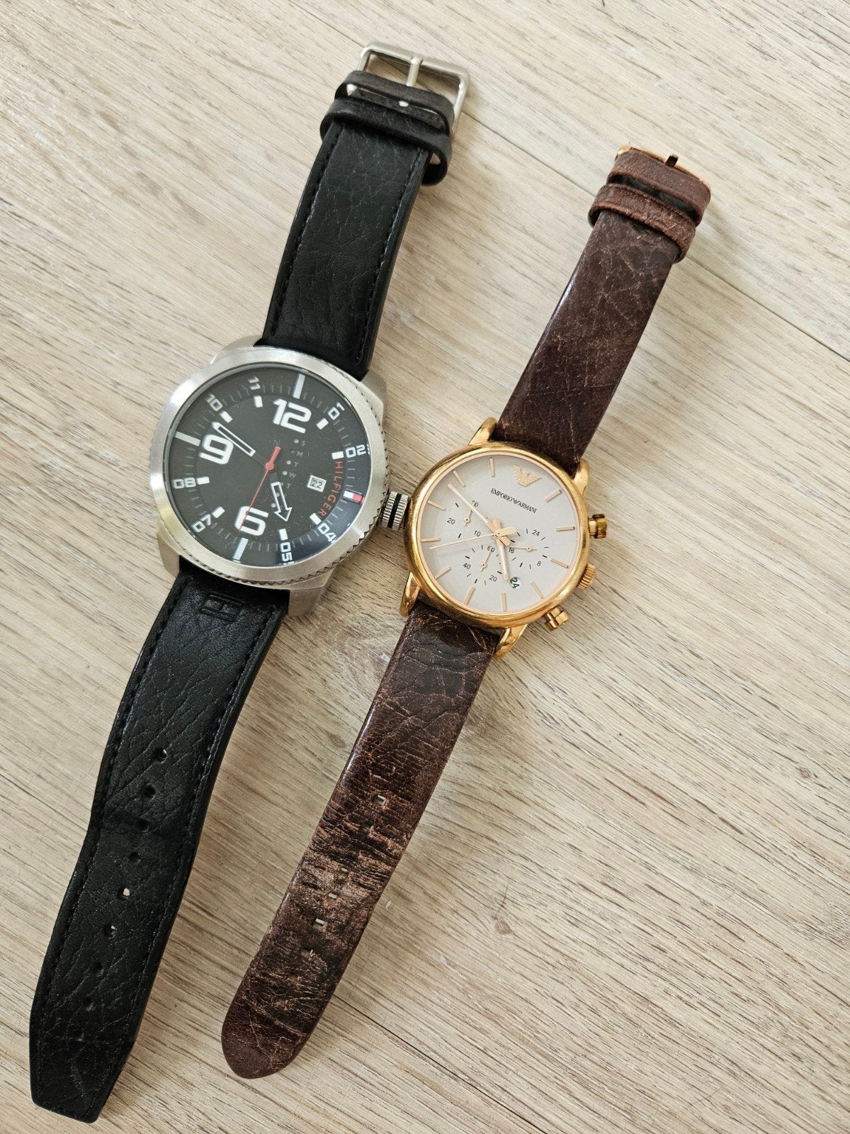 3 Originele Merkhorloges: Tommy Hilfiger, Armani, Pulsar, Ophalen of Verzenden, Gebruikt, Leer, Overige merken