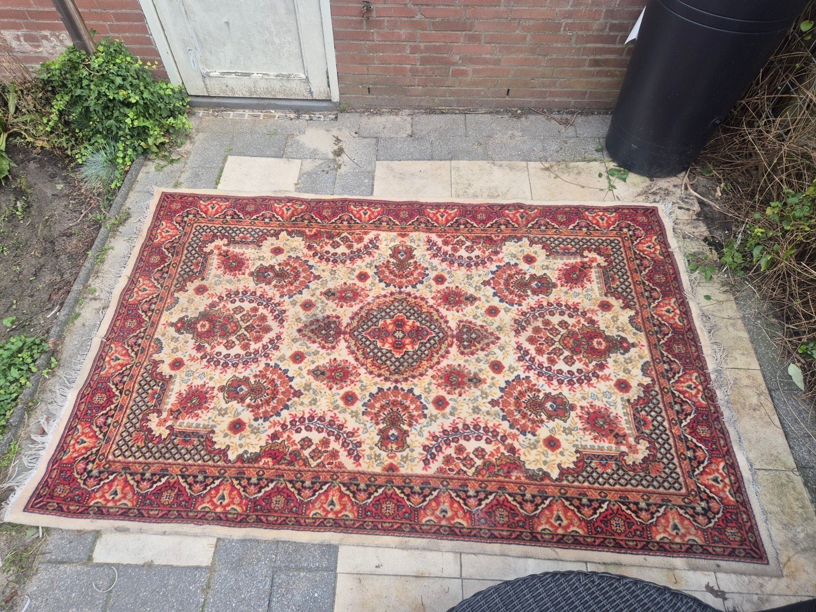 Vintage vloerkleed met prachtige patronen, Ophalen, Gebruikt, Vintage, 200 cm of meer