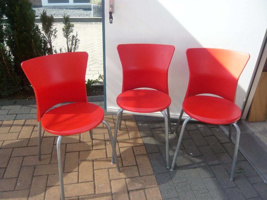 stoelen 3 x, Ophalen, Gebruikt, Drie, Metaal
