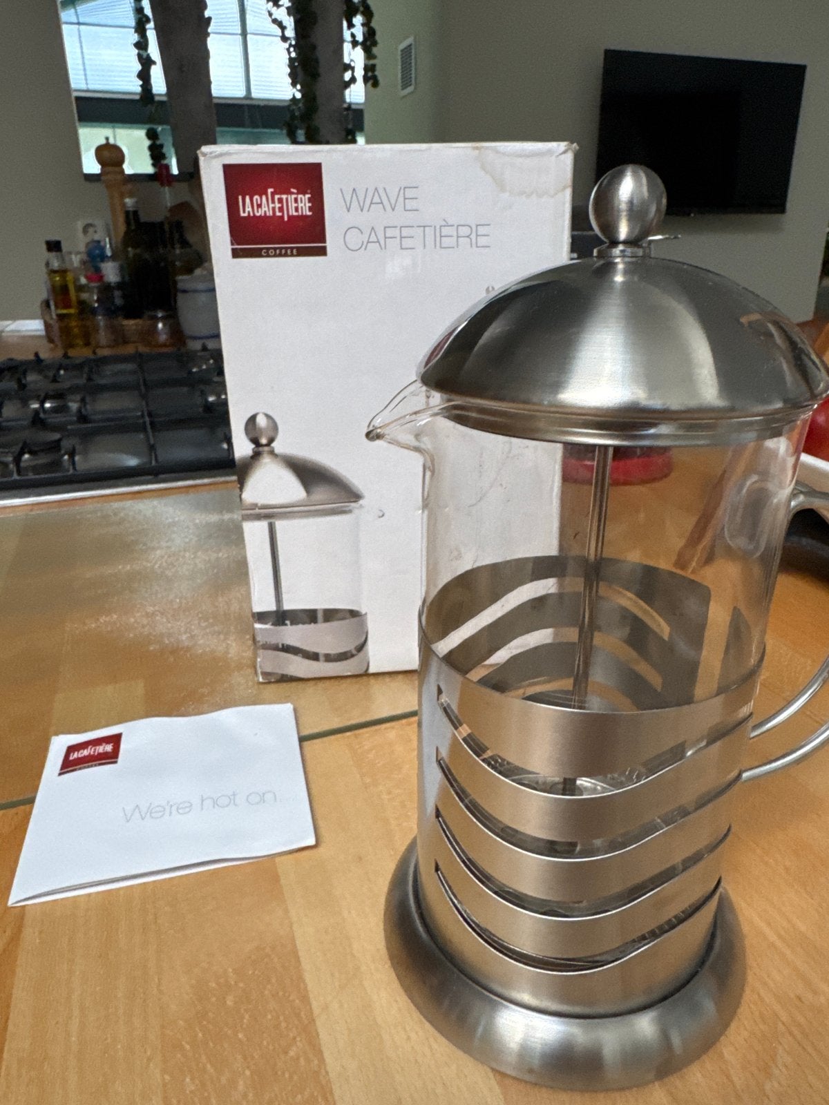 La Cafetière Wave Cafetière - Franse Pers Koffiezetter, Koffiemachine, Gemalen koffie, Ophalen of Verzenden, Zo goed als nieuw