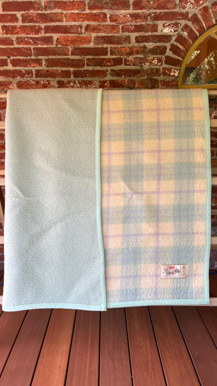 Vintage dikke wollen deken jaren 70,  AaBee, 157x240, Gebruikt, Tweepersoons, Ophalen of Verzenden, Deken of Dekbed