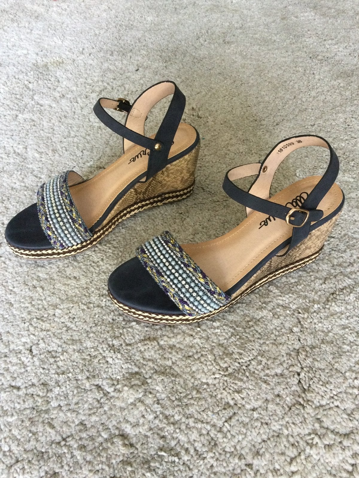 Dames sandaal maat 38, Blauw, Zo goed als nieuw, Sandalen of Muiltjes, Ophalen of Verzenden