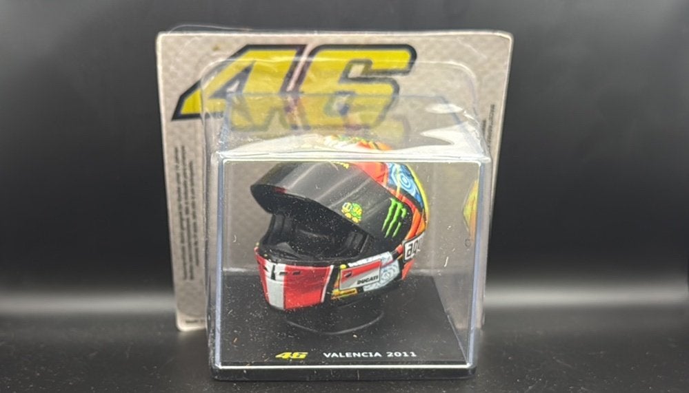 Valentino Rossi AGV helm Valencia 2011 schaal 1:5, Ophalen of Verzenden, Nieuw, 1:5 t/m 1:8, Motor