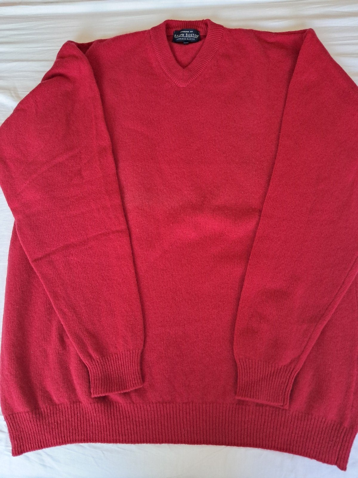 Mooie rode herentrui V-hals XL - Zo goed als nieuw, Ralph Boston, Maat 56/58 (XL), Ophalen of Verzenden, Zo goed als nieuw