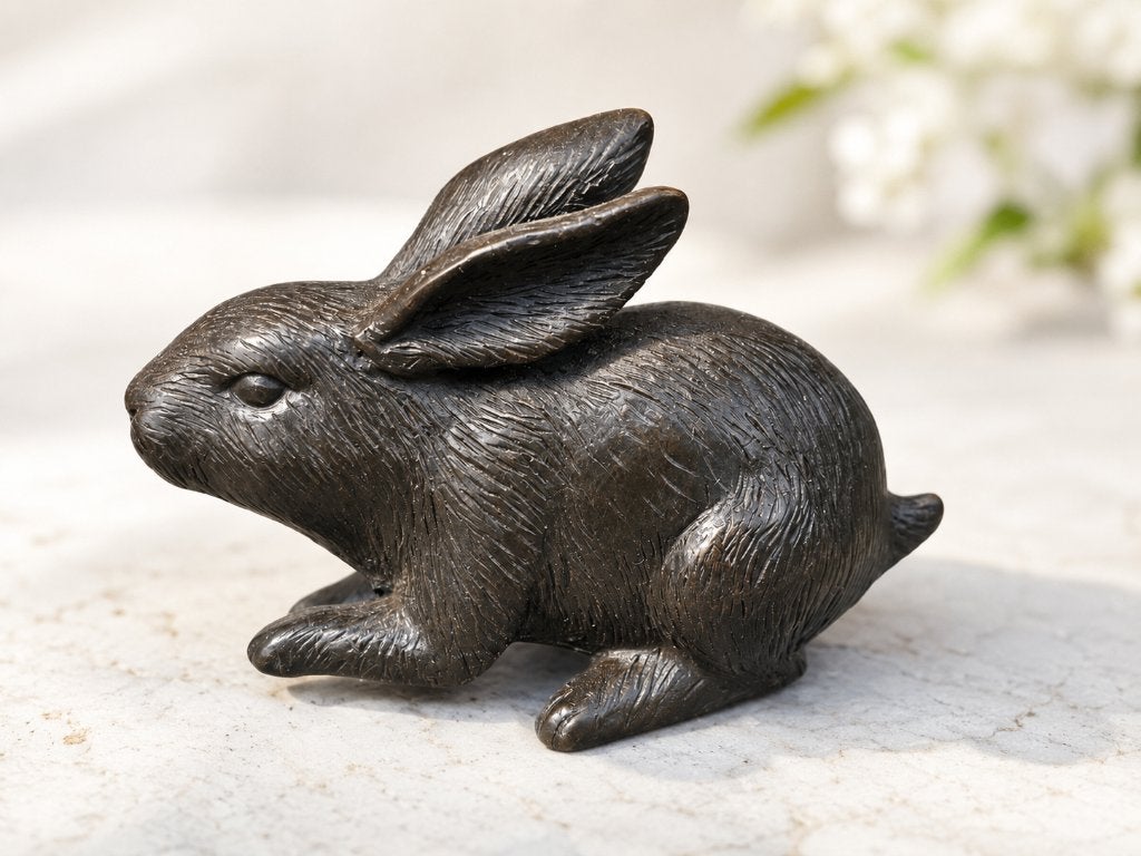 URN / KONIJN / HAAS /mini urn// bronzen as urn