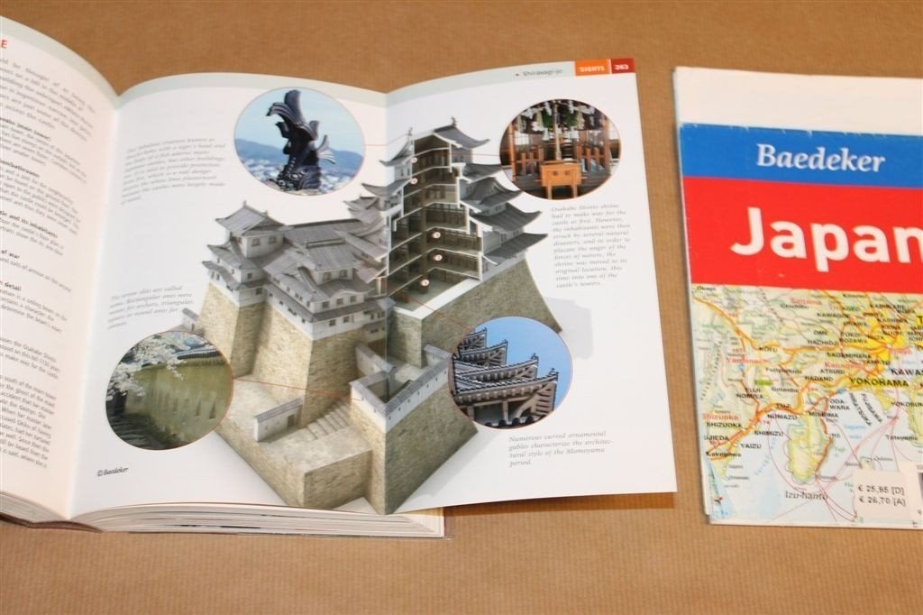 Japan — Reisgids Baedeker & Met Grote Kaart, Boeken, Reisgidsen, Europa, Ophalen of Verzenden, Reisgids of -boek, Gelezen