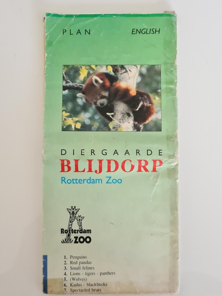 Zeldzame Plattegrond Diergaarde Blijdorp '90, Verzamelen, Overige Verzamelen, Ophalen of Verzenden, Gebruikt