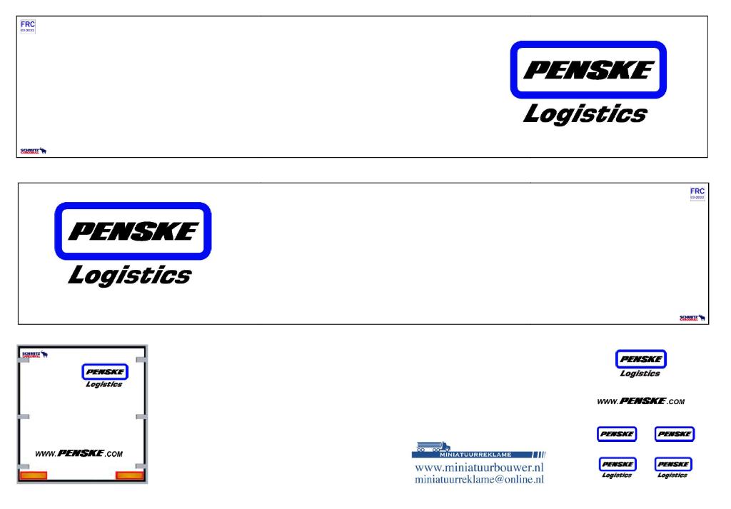 Vrachtauto decal 1:50 Penske logistics ( type 2 ), Verzenden, Nieuw, Bus of Vrachtwagen, Overige merken