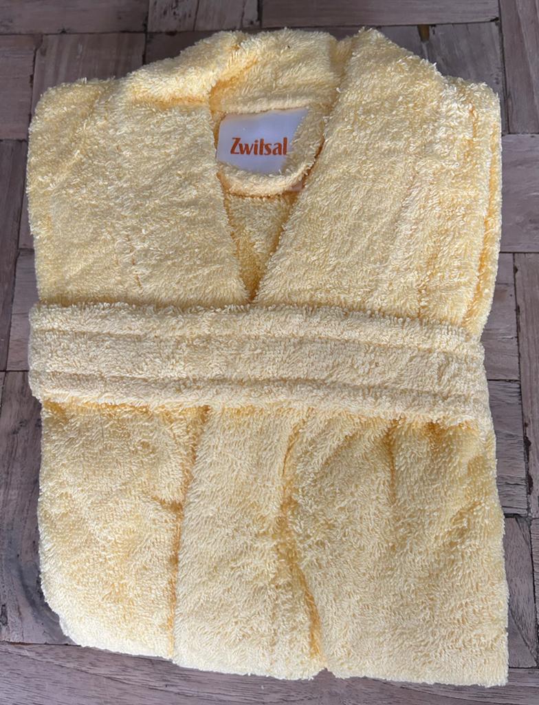 Zwitsal badjasje geel met logo, Ophalen, Gebruikt, Jongetje of Meisje