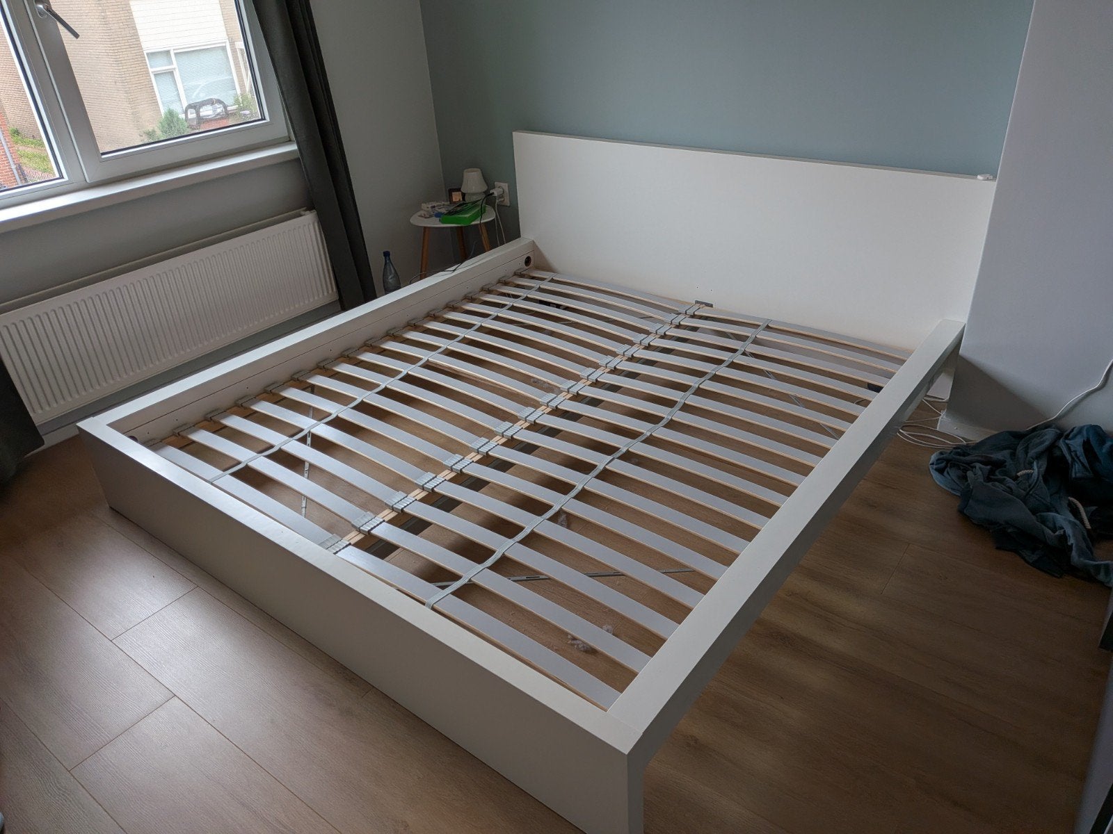 Ikea malm bedframe 180x200 (2 1 persoons lattenbodems), Ophalen, Gebruikt, Tweepersoons