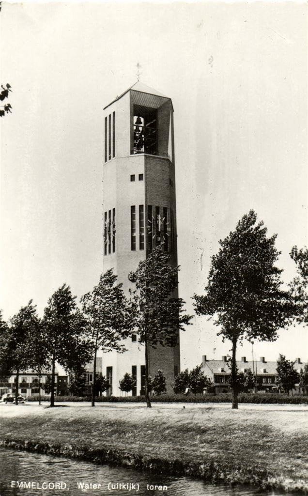 Emmeloord, Water [uitkijk] toren - auto - gelopen, Ophalen of Verzenden, 1960 tot 1980, Gelopen, Flevoland