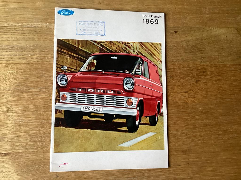 Ford Transit Brochure 1969 - Klassieke Bedrijfswagen, Ophalen of Verzenden, Gelezen, Ford