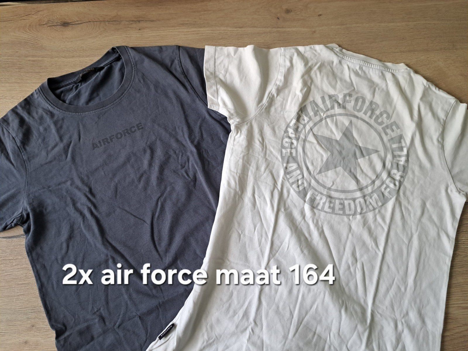 2x Airforce T-shirts maat 164, Ophalen of Verzenden, Zo goed als nieuw, Jongen, Shirt of Longsleeve