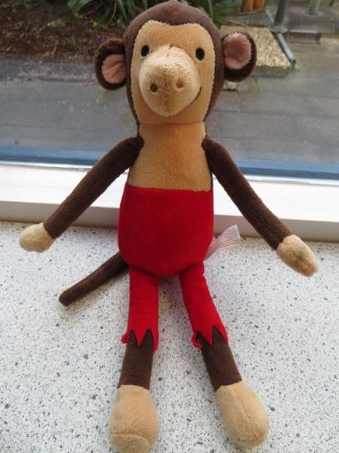 Aap Piet van Dieren Dorpje zacht materiaal, Ophalen of Verzenden, Zo goed als nieuw, Wasbaar, Middelgroot (20 tot 80 cm)