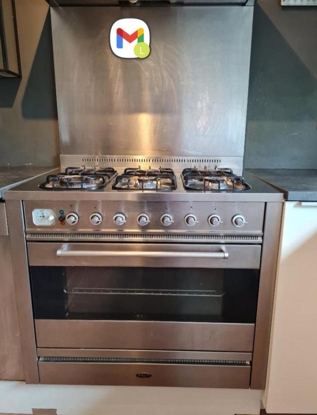 boretti gasfornuis 6pits met oven - RVS, Gebruikt, 60 cm of meer, Ophalen of Verzenden, Gas