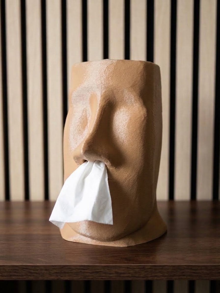 Grappige Moai Beeld Tissuehouder - Diverse Kleuren, Overige stijlen, Nieuw, Kunststof, Ophalen of Verzenden