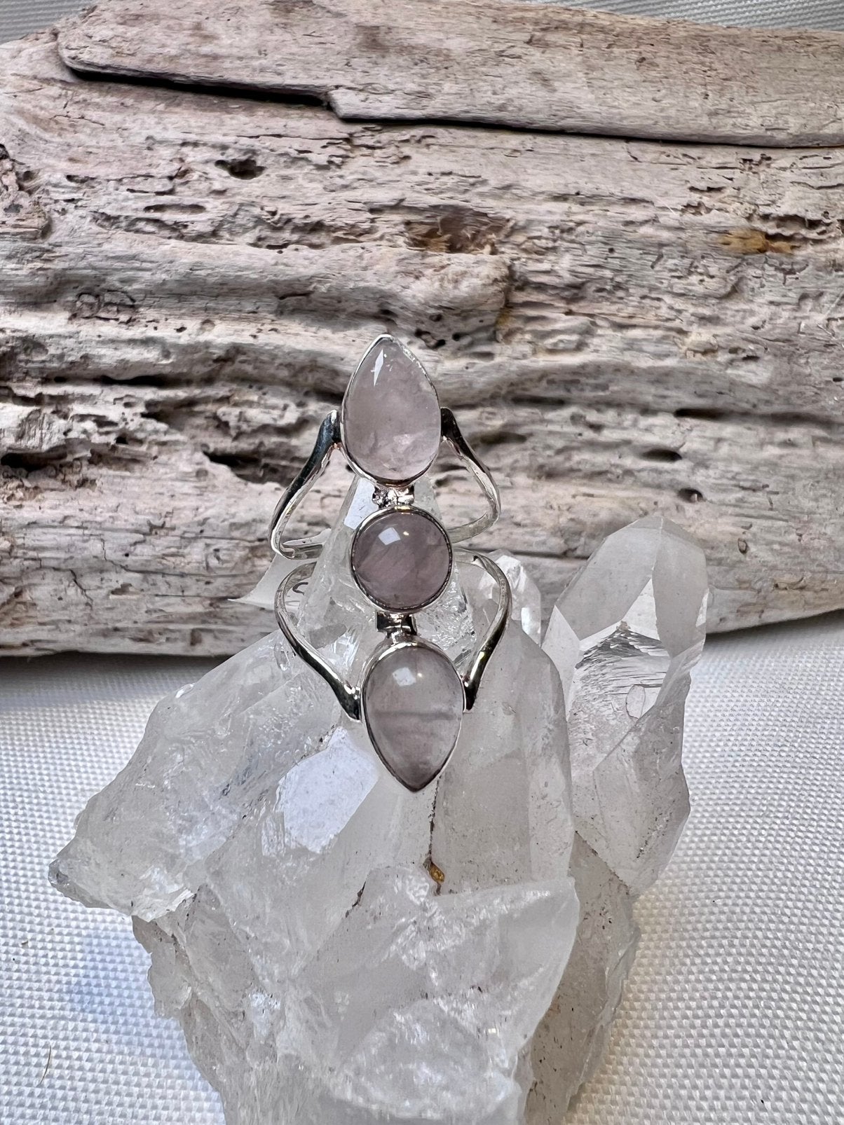 Nieuwe zilveren ring met rozenkwarts, 18 tot 19, Nieuw, Ophalen of Verzenden, Roze