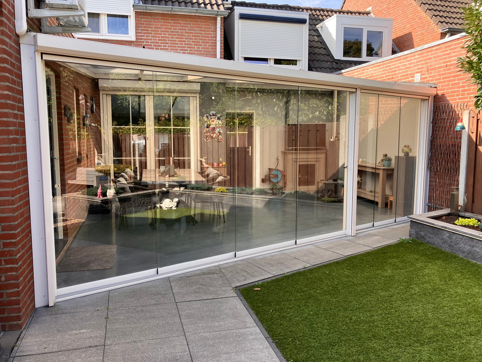 Veranda schuifpui met screens op afstandsbediening, Tuin en Terras, Ophalen, Zo goed als nieuw, Veranda