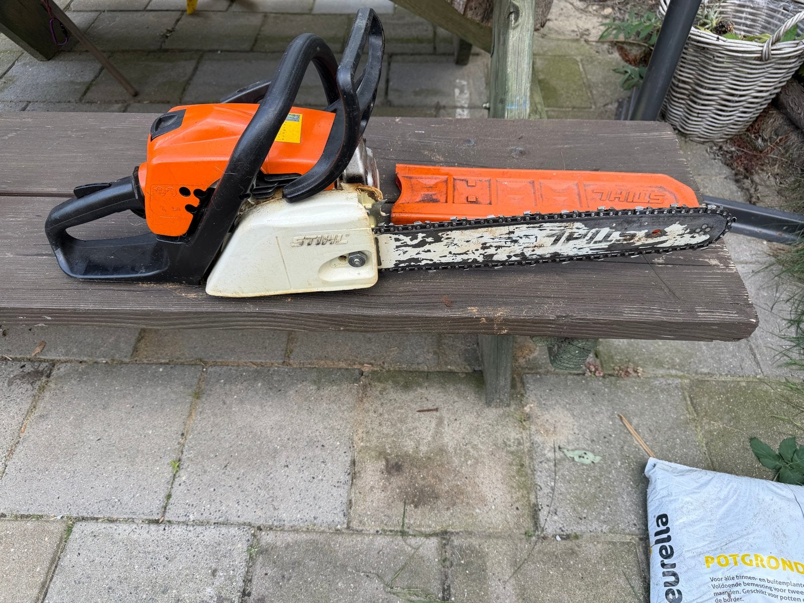Stihl MS 211/C Kettingzaag, Gebruikt, Kettingzaag, Ophalen of Verzenden, 30 tot 70 mm