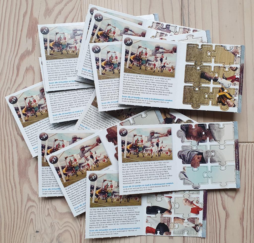 Diverse puzzelstukjes voor de Eredivisiepuzzel, Albert Heijn, Verzenden