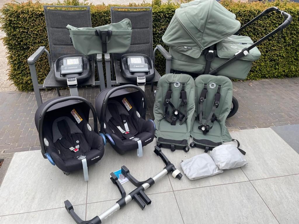 bugaboo donkey 5 (sept. 2024)forest green twin compleet, Ophalen, Bugaboo, Zo goed als nieuw, Combiwagen