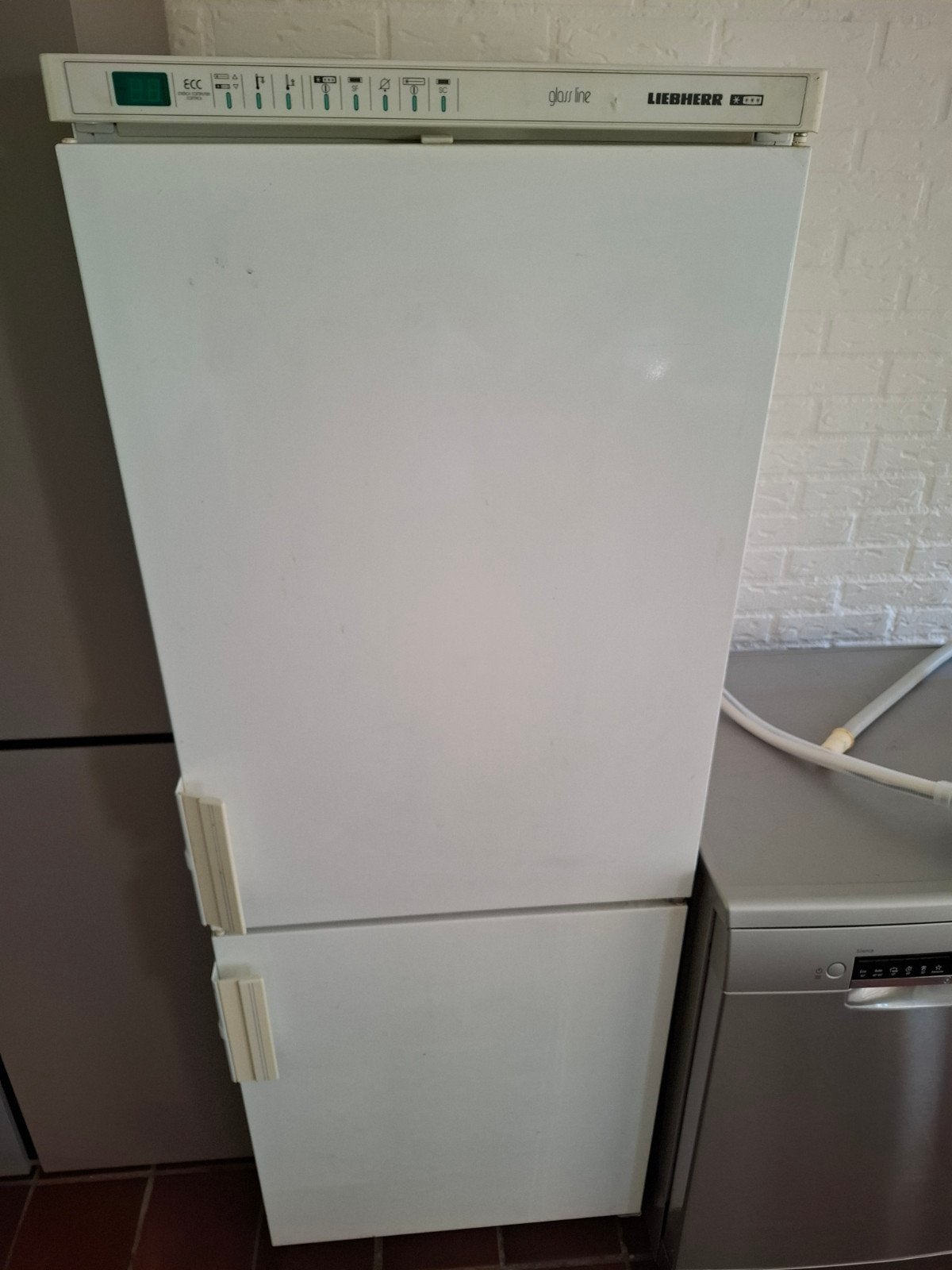 Liebherr glass line koelkast met vriezer, Ophalen, Gebruikt, 200 liter of meer, 60 cm of meer
