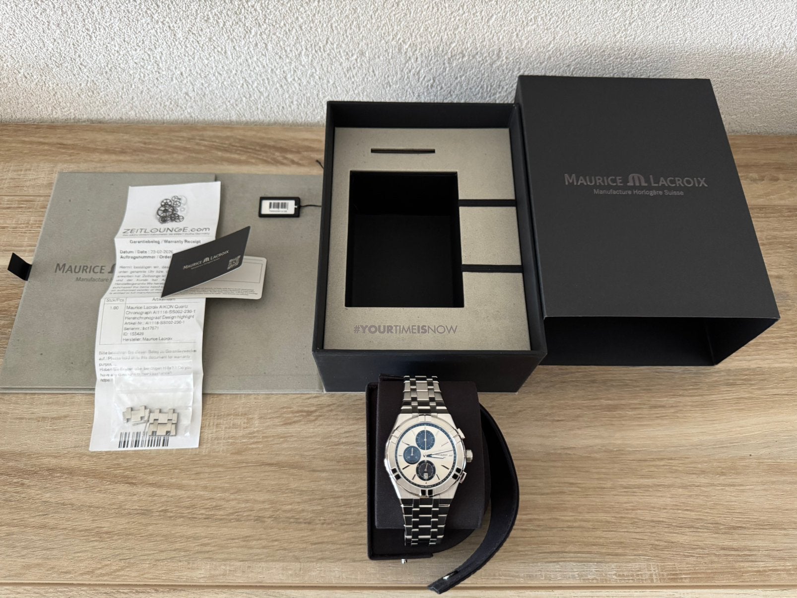 Maurice Lacroix Aikon Chronograph (Full Set), Overige merken, Staal, Staal, Polshorloge