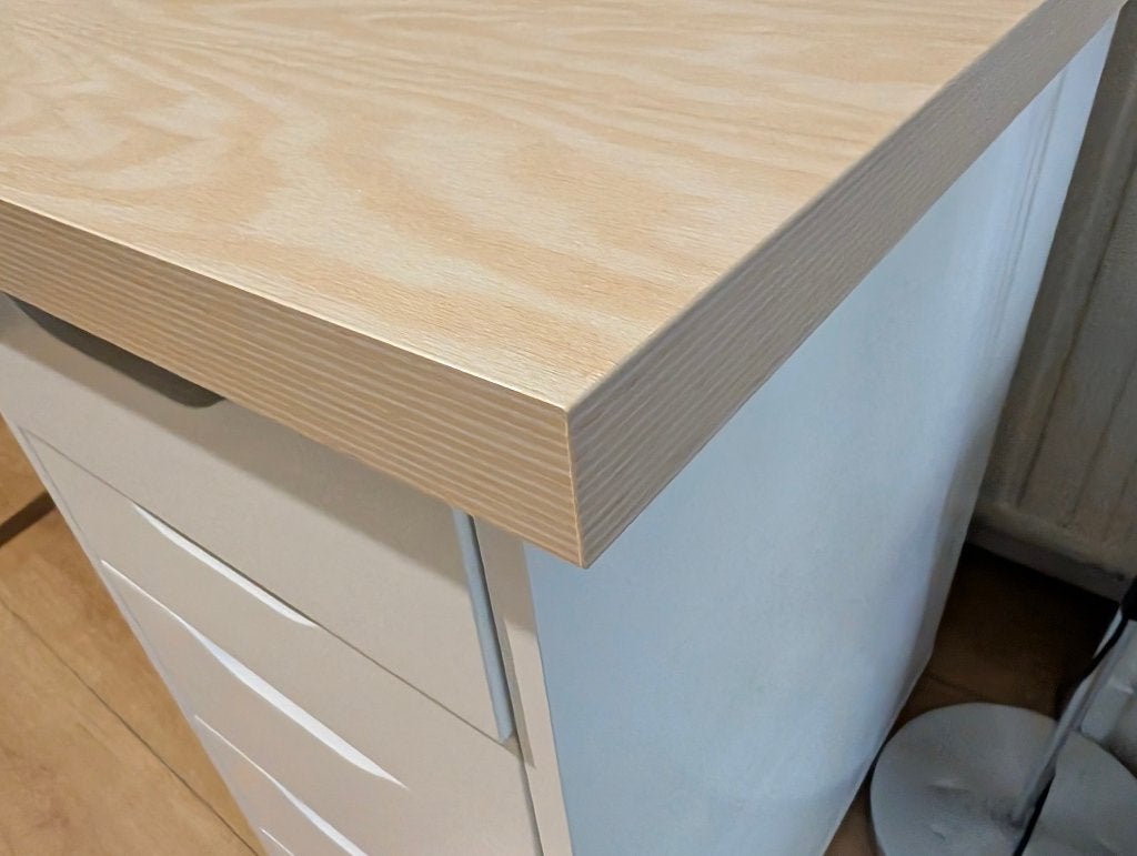 Ikea desk with dedicated drawer unit, Huis en Inrichting, Ophalen, Gebruikt, In hoogte verstelbaar, Scandinavisch